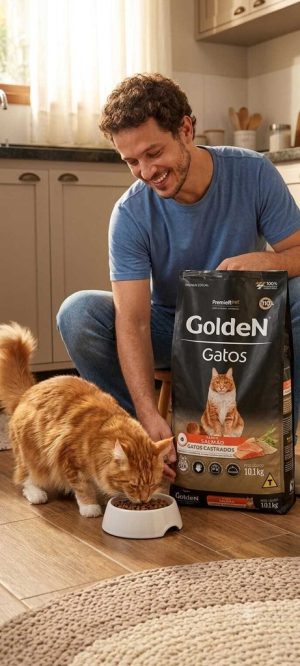 Ração Golden Gatos Castrados Sabor Salmão 100g Premium Especial - (GRANEL)