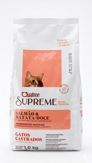 Ração Quatree Supreme Gatos Castrados Salmão e Batata-Doce - 1kg