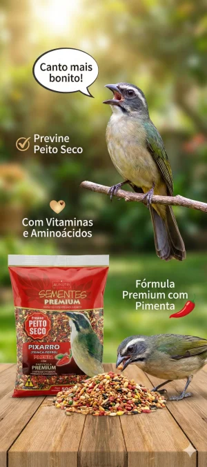 Sementes Premium para Pássaros Pixarro c/ Pimenta 500g