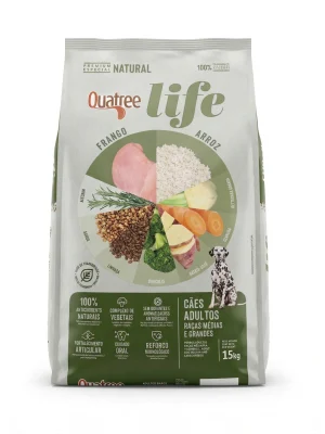 Ração Quatree Life Adultos Medias e Grandes 15kg