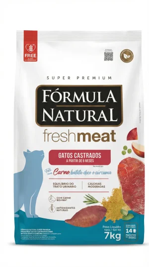 Ração Fórmula Natural Freshmeat Carne Gatos Castrados 7kg