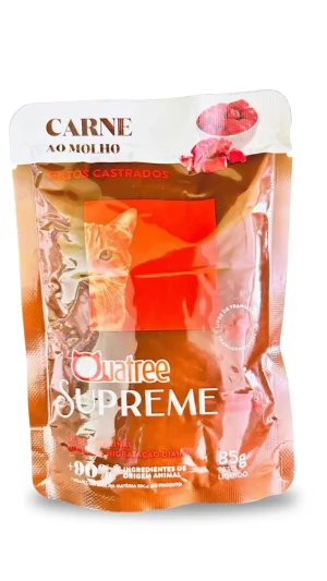 Ração Úmida Quatree Supreme para Gatos Castrados Carne 85g