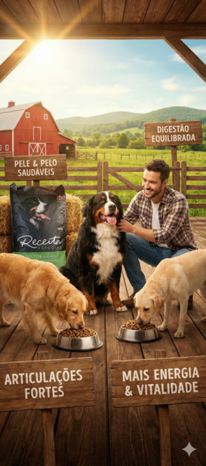 Ração Receita Premium para Cães Adultos Raças Grandes 500g - (Granel)