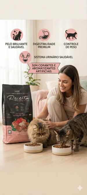 Ração Receita Premium para Gatos Castrados Salmão 100g - (Granel)