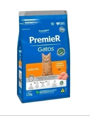 Ração Premier Gatos Adultos Sabor Frango - 1,5kg