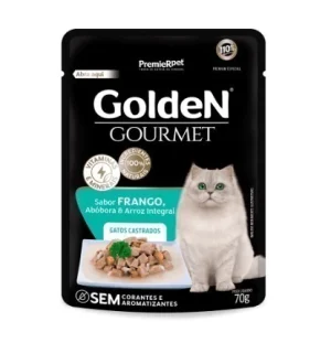 Ração úmida Golden Gourmet Gatos Castrados Frango 70g